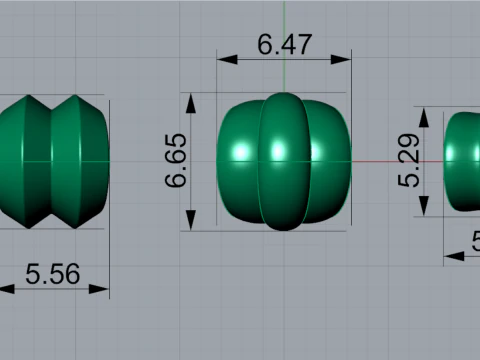 Modern Triple Ribbon Jewelry Bail 3 dimensioni 3D Print Ready gl0047 Modello di stampa 3D