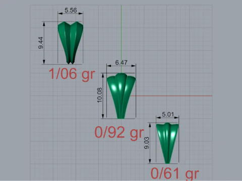 Modern Triple Ribbon Jewelry Bail 3 dimensioni 3D Print Ready gl0047 Modello di stampa 3D