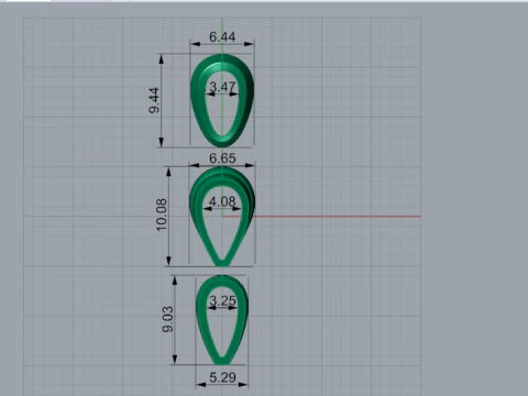 Modern Triple Ribbon Jewelry Bail 3 dimensioni 3D Print Ready gl0047 Modello di stampa 3D
