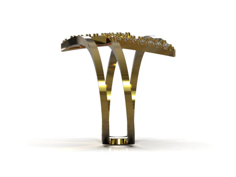 Modern Geometric Double Band Ring 3D Print Ready jr00377 3D Print Model