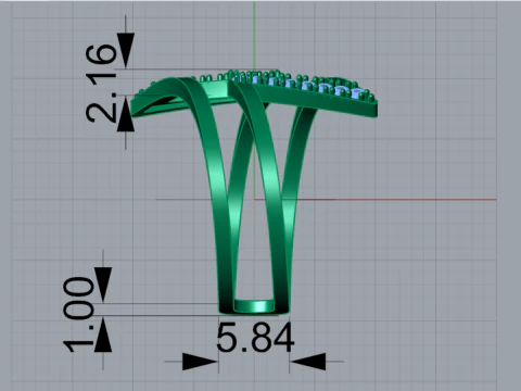 Modern Geometric Double Band Ring 3D Print Ready jr00377 3D Print Model