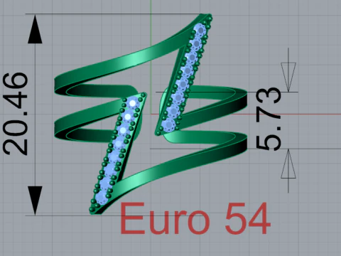 Modern Geometric Double Band Ring 3D Print Ready jr00377 3D Print Model