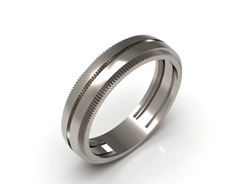 Мужское промышленное обручальное кольцо с накаткой, файл CAD mr0369 3D Принт Модель
