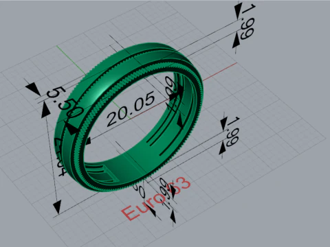 Мужское промышленное обручальное кольцо с накаткой, файл CAD mr0369 3D Принт Модель