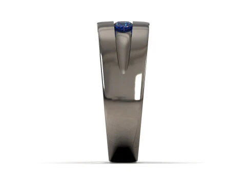 Modern Mens Sapphire Ring 3D Print mr0370 3D print model 3D Print Model