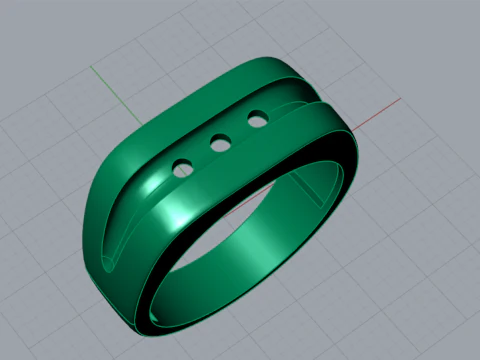 Modern Mens Sapphire Ring 3D Print mr0370 3D print model 3D Print Model