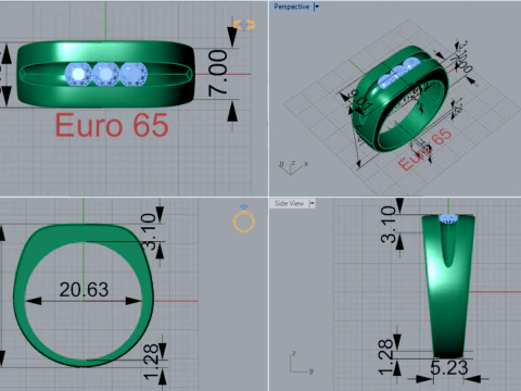 Modern Mens Sapphire Ring 3D Print mr0370 3D print model 3D Print Model