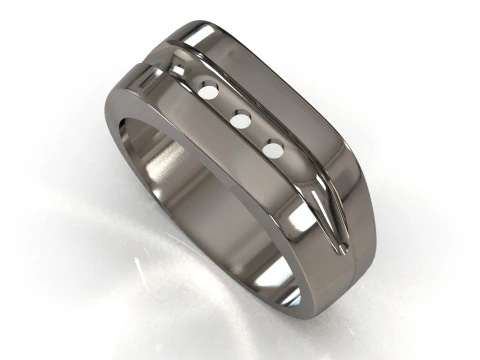 Modern Mens Sapphire Ring 3D Print mr0370 3D print model 3D Print Model