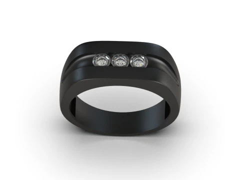 Modern Mens Sapphire Ring 3D Print mr0370 3D print model 3D Print Model