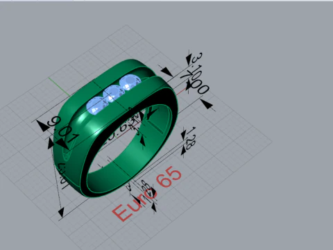 Modern Mens Sapphire Ring 3D Print mr0370 3D print model 3D Print Model