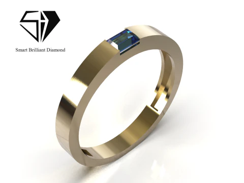 Cincin 3D Potong Zamrud Minimalis Mr0373 Model Cetak 3D
