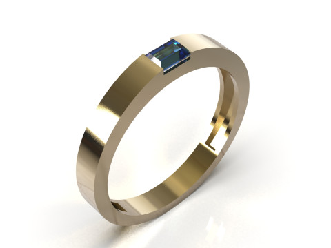 Minimalistische Emerald Cut 3D-ring mr0373 3D printmodel