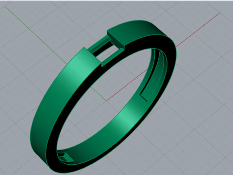 Минималистское 3D-кольцо изумрудной огранки mr0373 3D Принт Модель