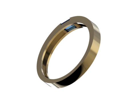 Minimalistische Emerald Cut 3D-ring mr0373 3D printmodel