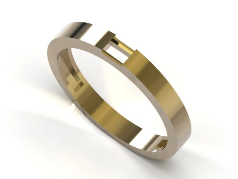 Минималистское 3D-кольцо изумрудной огранки mr0373 3D Принт Модель