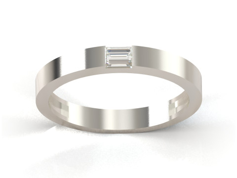 Minimalistische Emerald Cut 3D-ring mr0373 3D printmodel