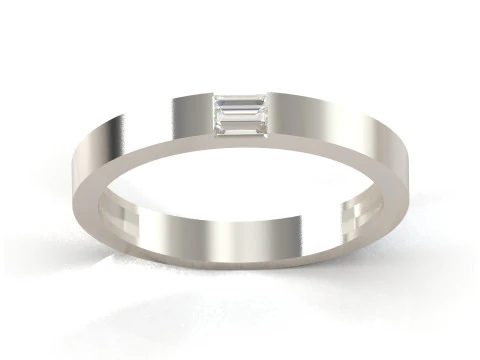 Минималистское 3D-кольцо изумрудной огранки mr0373 3D Принт Модель