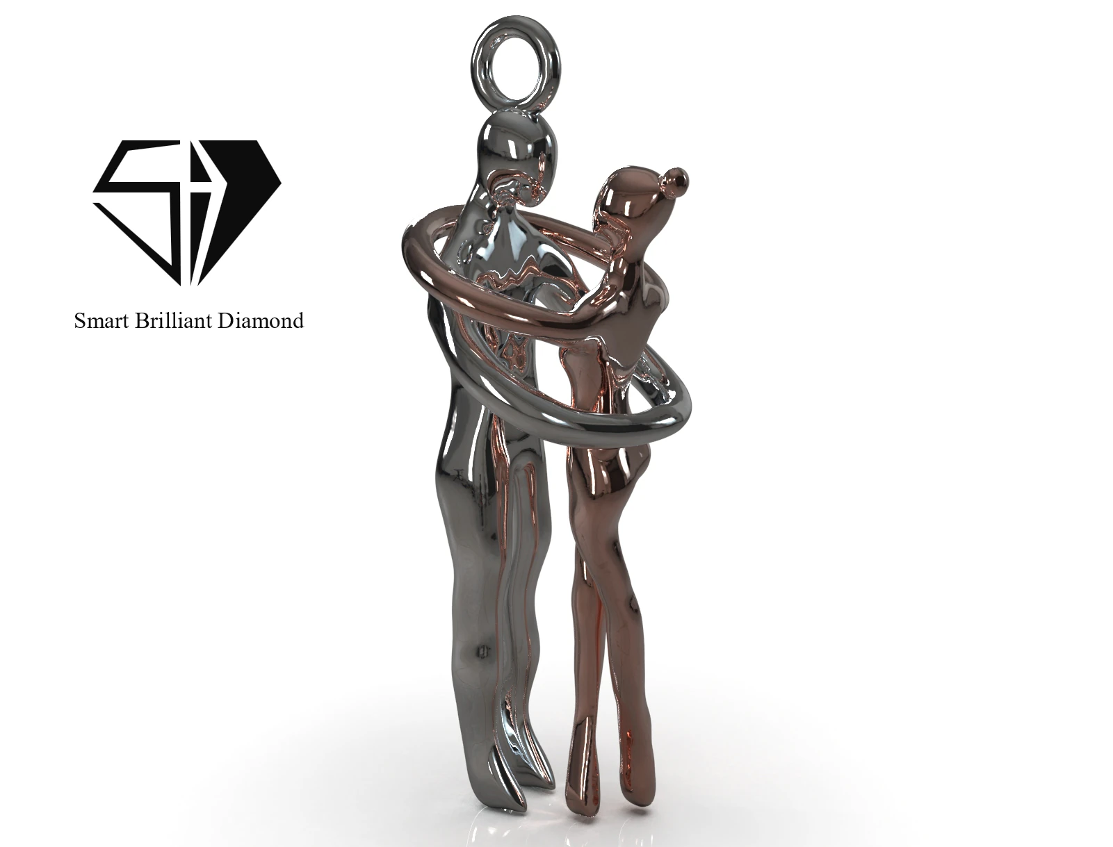Modern Design Figurative Lovers Couple Pendant CAD File gp0500 3D Print Model .c4d .max .obj .3ds .fbx .stl .blend 
