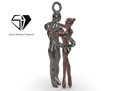 File CAD Liontin Pasangan Pecinta Figuratif Desain Modern gp0500 Model Cetak 3D