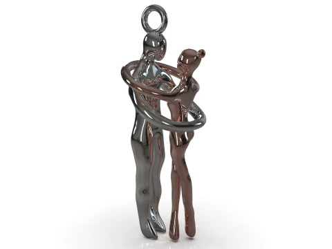 Modern Design Figurative Lovers Couple Pendant CAD File gp0500 3D Print Model