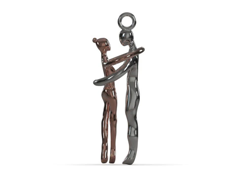 Modern Design Figurative Lovers Couple Pendant CAD File gp0500 3D Print Model