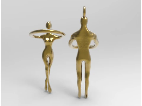 Modern Design Figurative Lovers Couple Pendant CAD File gp0500 3D Print Model