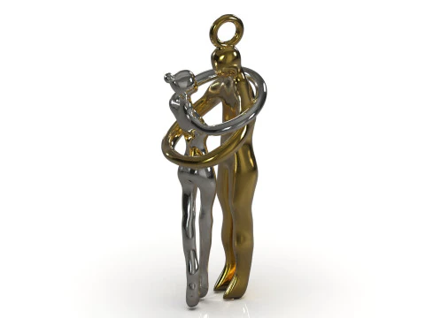 Modern Design Figurative Lovers Couple Pendant CAD File gp0500 3D Print Model