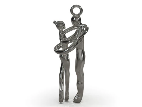 Modern Design Figurative Lovers Couple Pendant CAD File gp0500 3D Print Model