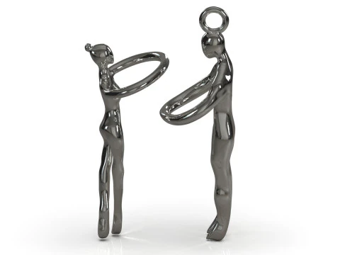 Modern Design Figurative Lovers Couple Pendant CAD File gp0500 3D Print Model
