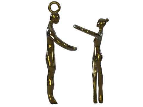 Modern Design Figurative Lovers Couple Pendant CAD File gp0500 3D Print Model
