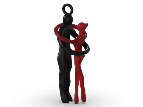 Modern Design Figurative Lovers Couple Pendant CAD File gp0500 3D Print Model