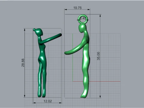 Modern Design Figurative Lovers Couple Pendant CAD File gp0500 3D Print Model