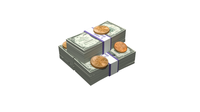 Наличные и монеты 3D Модель .c4d .max .obj .3ds .fbx .stl .blend 