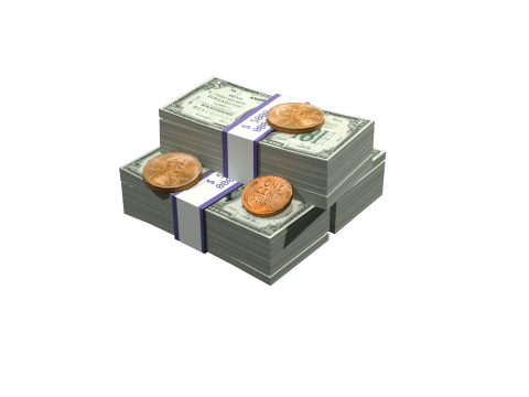 Наличные и монеты 3D Модель