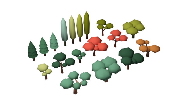 LowPolyTrees 3D Model .c4d .max .obj .3ds .fbx .stl .blend