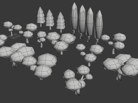 LowPolyTrees 3D Model