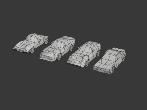 LowPolyCars 3D Model