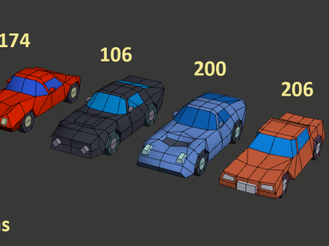 LowPolyCars 3D Modell