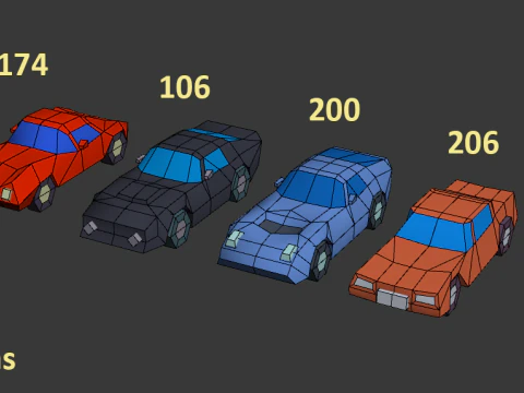 LowPolyCars 3D Model