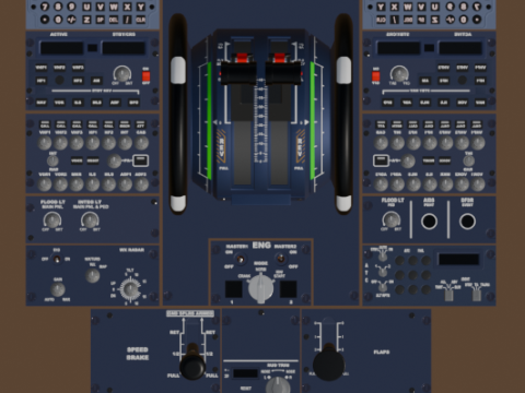 Airbus A320 Kokpit Kontrol Üniteleri 3D Model