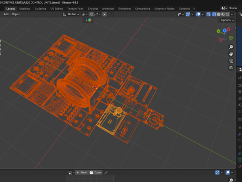 Airbus A320 Cockpit Control Units 3D Model
