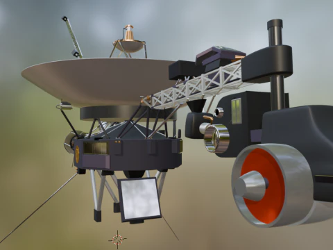 Voyager 1 - 2 Spacecraft 3D Model