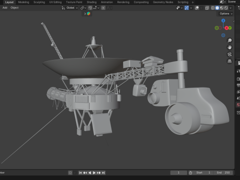 Vaisseau spatial Voyager 1 - 2 Modèle 3D