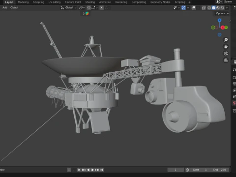 Voyager 1 - 2 Spacecraft 3D Model