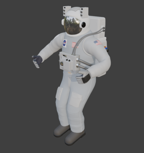 Realistic Spacesuit 3D Model .c4d .max .obj .3ds .fbx .stl .blend 