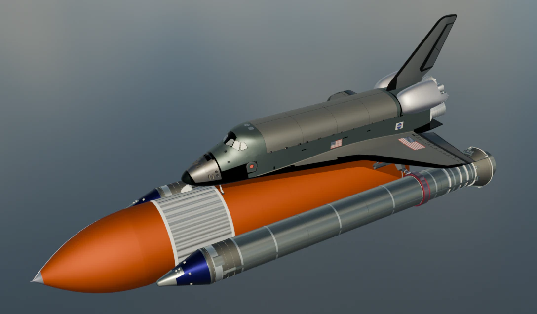 Realistic Space Shuttle 3D Model .c4d .max .obj .3ds .fbx .stl .blend 