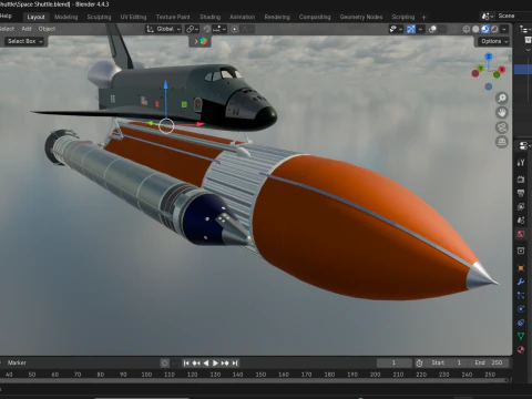 Realistic Space Shuttle 3D Model
