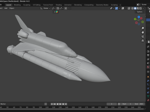 Transbordador espacial realista Modelo 3D