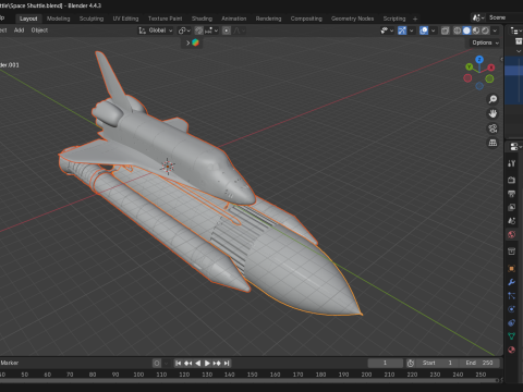 Transbordador espacial realista Modelo 3D