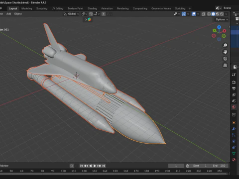 Realistic Space Shuttle 3D Model